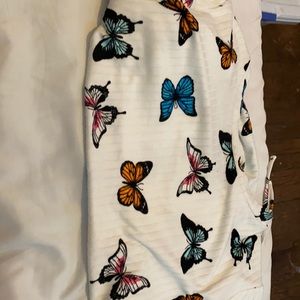 White colorful butterfly tshirts